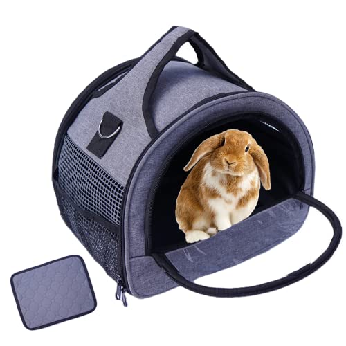 Meow&Woof Transportbox für Katze Kaninchen Transporttasche für kleine Haustiere Meerschweinchen Faltbare Haustier Tragetaschen Haustiertransportbox für Kätzchen, Welpen (xs, grau) von Meow&Woof