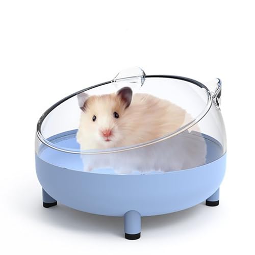 Meow&Woof Hamster-Sandbad-Behälter, großer Sandkasten, WC, Rennmaus, winziger Chinchilla-Staub-Badewanne, Sandbadewanne für Hamsterkäfig-Zubehör, 16,5 cm, Blau von Meow&Woof