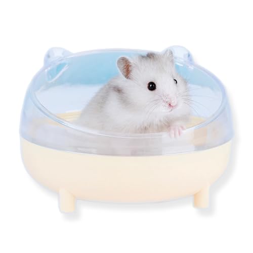 Meow&Woof Hamster-Sandbad-Behälter, großer Sandkasten, WC, Rennmaus, winziger Chinchilla-Staub-Badewanne, Sandbadewanne für Hamsterkäfig-Zubehör, 16,5 cm, Gelb von Meow&Woof