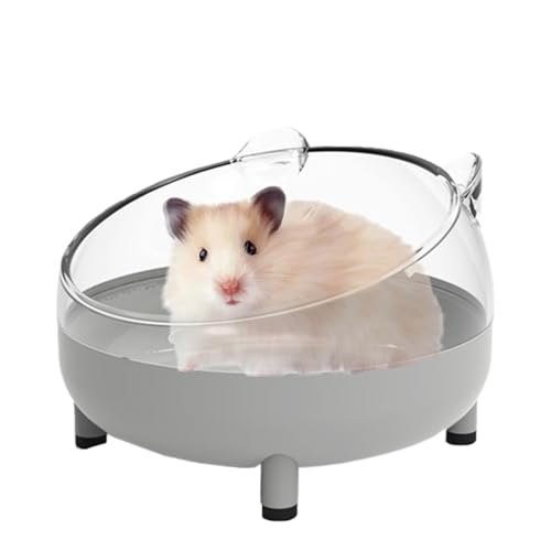 Meow&Woof Hamster-Sandbad-Behälter, großer Sandkasten, WC, Rennmaus, winziger Chinchilla-Staub-Badewanne, Sandbadewanne für Hamsterkäfig-Zubehör, 16,5 cm, Grau von Meow&Woof