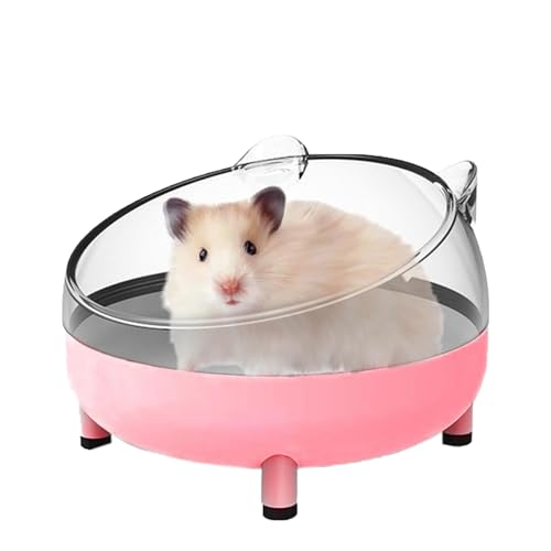 Meow&Woof Hamster-Sandbad-Behälter, großer Sandkasten, WC, Rennmaus, winziger Chinchilla-Staub-Badewanne, Sandbadewanne für Hamsterkäfig-Zubehör, 16,5 cm, Rosa von Meow&Woof