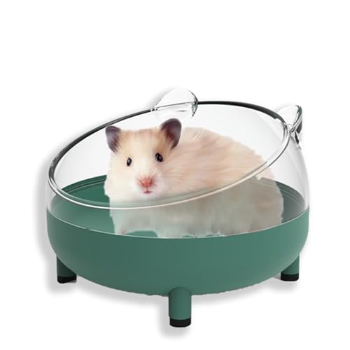 Meow&Woof Hamster-Sandbadbehälter, großer Sandkasten, WC, Rennmaus, winziger Chinchilla-Staub-Badewanne, Sandbadewanne für Hamsterkäfig-Zubehör, 16,5 cm, Dunkelgrün von Meow&Woof