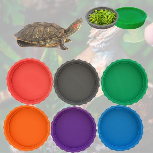 Bartagamen-Futterschale, Reptilien-Wassernapf, flache Silikon-Futternäpfe, Terrarium-Tank-Zubehör für Schildkröte, Frosch, Eidechse, Schildkröte, Schlange, Lebensraum-Dekor-Zubehör, 6 Stück Bartagamen-Futterschale, Reptilien-Wassernapf, flache Silikon-Futternäpfe, Terrarium-Tank-Zubehör für Schildkröte, Frosch, Eidechse, Schildkröte, Schlange, Lebensraum-Dekor-Zubehör, 6 Stück von Meow&Woof