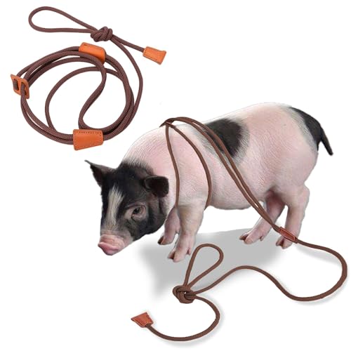 Mini Pig verstellbares Geschirr und Leine, Braun von Meow&Woof