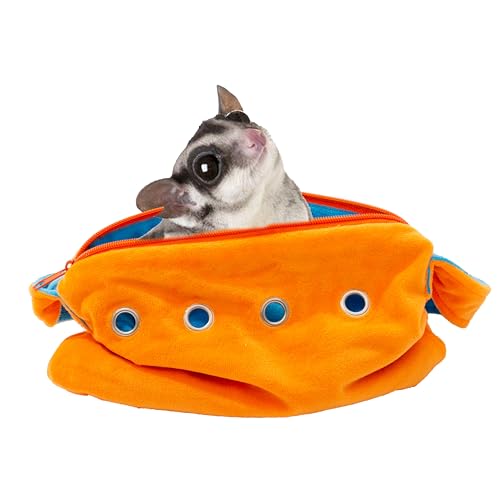 Meow&Woof Sugar Glider Bonding Pouch Tragetasche für kleine Haustiere, Tragetasche, Tragetasche, mit Gurt, Tier, Kuddler für Gleiter, Frettchen, Ratten, Igel, Hamster, Outdoor, Orange von Meow&Woof