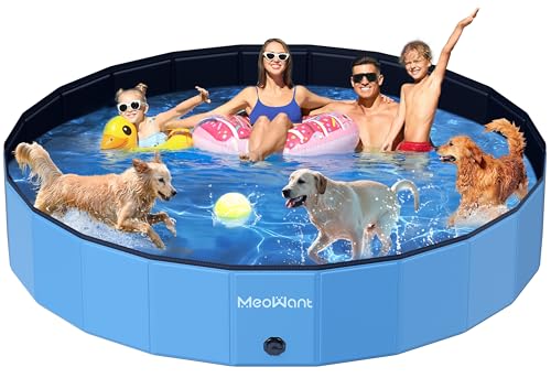 Meowant Hundepool Faltbar, Hundebadewanne, Planschbecken Groß Verdickt PVC, Extra Großer Outdoor-Faltbarer Kinderpool, Tragbare Rutschfestes Hundeplanschbecken, Keine Pumpe Benötigt(272 x 50 cm) von Meowant