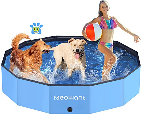 Meowant Hundeschwimmbecken, Faltbares Großes Hundebecken, Haustierbadebecken, Tragbare rutschfeste Hundebadewanne Im Innen- Und Außenbereich (160 x 30 cm) von Meowant