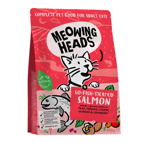 Meowing Heads Katzenfutter Trocken - Lachs - 100% Natürlicher Lachs mit Huhn, keine künstlichen Geschmacksverstärker, Getreidefrei, 450g von Meowing Heads