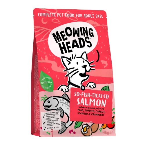 Meowing Heads Katzenfutter Trocken - Lachs - 100% Natürlicher Lachs mit Huhn, keine künstlichen Geschmacksverstärker, Getreidefrei, 4kg von Meowing Heads