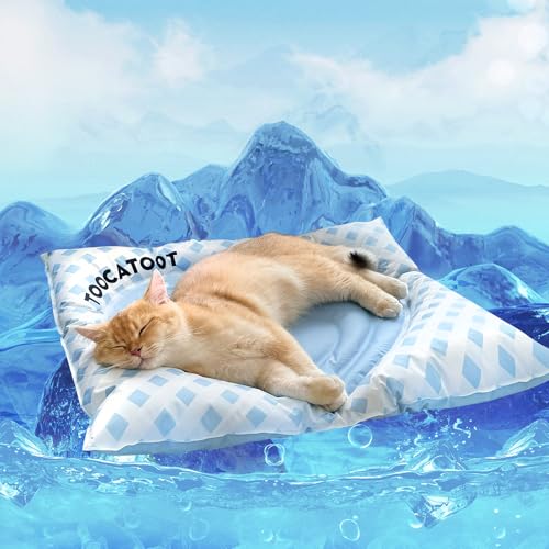 Meowland Haustier-Kühlmatte [Blau] Katze Hund Kissen Pad Sommer Cool Down Bequem Weich für Haustiere von Meowland