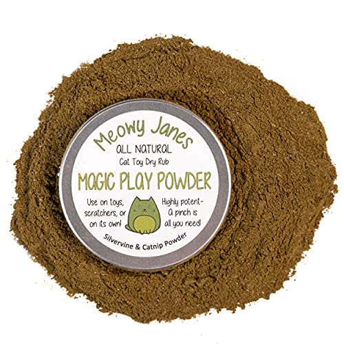 Meowy Janes All Natural Magic Cat Play Powder – Katzenminze und Silbervine Pulver Mischung – Katzenspielzeug trocken reiben von Meowy Janes