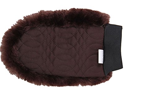 Merauno® Lammwolle Putzhandschuh, aus Qualitäts Merino Lammwolle. Farbe:Braun von Merauno