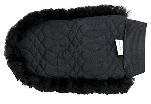 Merauno® Lammwolle Putzhandschuh, aus Qualitäts Merino Lammwolle. Farbe:Schwarz von Merauno