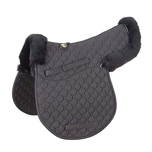 Merauno Lamb Skin GP/Jumping Half Lined Numnah - Lammfell Schabracke Schwarz (VSS) von Merauno