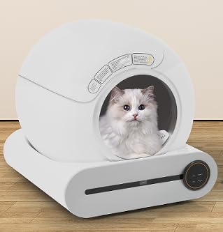 Merax Selbstreinigende Katzentoilette mit APP-Kontrolle 65L Leise Adaptive Automatische Katzentoilette Elektrisches Katzenklo Robuster einfach zu reinigen für mehrere Katzen von Merax