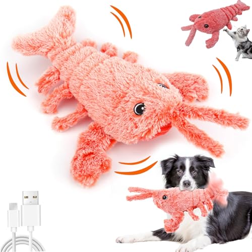 Merrwon Lobster interaktives hundespielzeug, interaktives katzenspielzeug, Hundespielzeug Unzerstörbar, Elektrisch Hummer Haustier Kauspielzeug für Katzen, Hunde, Haustiere (1PCS) von Merrwon