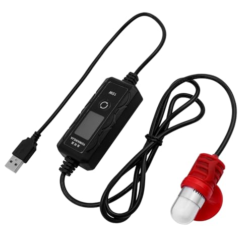 Mesee Mini Aquarium Heizstab, 15W Aquarium Heizung, Aquarium Thermostat, USB-Betriebene Mini Aquarium Heizung mit LED-Anzeige, Einstellbarer Aquariumheizstab für 3/4 Liter Tank von Mesee