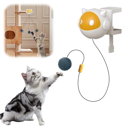 Mesen Interaktives Katzenspielzeug Intelligenz Katzen Spielzeug, Automatisches lustiger Katzenball für Katzen die Indoor, Einziehbar Kätzchen Katzen Spielzeug Kitten,Teaser Spaß für Kätzchen, Cat Toys von Mesen