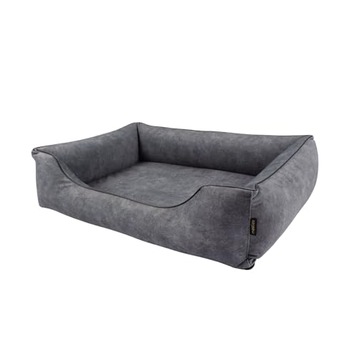 Mestizo Barcelona Standard TwinFoam Hundebett, Hundekorb, Sofa, Oeko-TEX Zertifiziert, Bezug Abnehmbar und Waschbar (Kiefernwald mit schwarzem Rand, Außenmaße: 80x60cm) von Mestizo