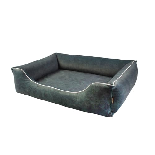 Mestizo Barcelona Standard TwinFoam Hundebett, Hundekorb, Sofa, Oeko-TEX Zertifiziert, Bezug Abnehmbar und Waschbar (Kiefernwald mit weißem Rand, Außenmaße: 80x60cm) von Mestizo