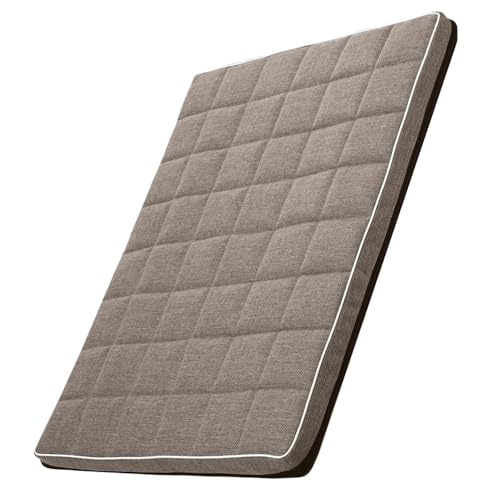 Mestizo León Hundematratze Hundebett Katzenbett Hundematte Katzenmatte Matratze für Hunde Rutschfester Boden Gesteppt (Beige/weiß, 65x50x5cm) von Mestizo