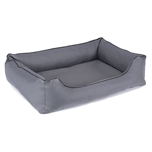 Mestizo Valencia Orthopedic Orthopädisches Haustierbett Hundekorb Tierbett Hundesofa Bezug aus wasserdichtem Polyestergewebe Cordura (Außenmaße: 100x75cm / Innenmaße: 70x53cm, Hellgrau/Schwarz) von Mestizo