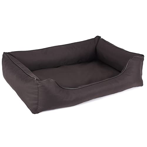 Mestizo Valencia Orthopedic Orthopädisches Haustierbett Hundekorb Tierbett Hundesofa Bezug aus wasserdichtem Polyestergewebe Cordura (Außenmaße: 65x50cm / Innenmaße: 41x27cm, Braun/Schwarz) von Mestizo