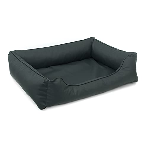 Mestizo Valencia Orthopedic Orthopädisches Haustierbett Hundekorb Tierbett Hundesofa Bezug aus wasserdichtem Polyestergewebe Cordura (Außenmaße: 65x50cm / Innenmaße: 41x27cm, Dunkelgrau/Schwarz) von Mestizo