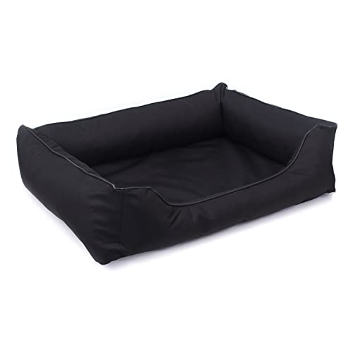 Mestizo Valencia Orthopedic Orthopädisches Haustierbett Hundekorb Tierbett Hundesofa Bezug aus wasserdichtem Polyestergewebe Cordura (Außenmaße: 80x60cm / Innenmaße: 56x40cm, Schwarz/Schwarz) von Mestizo