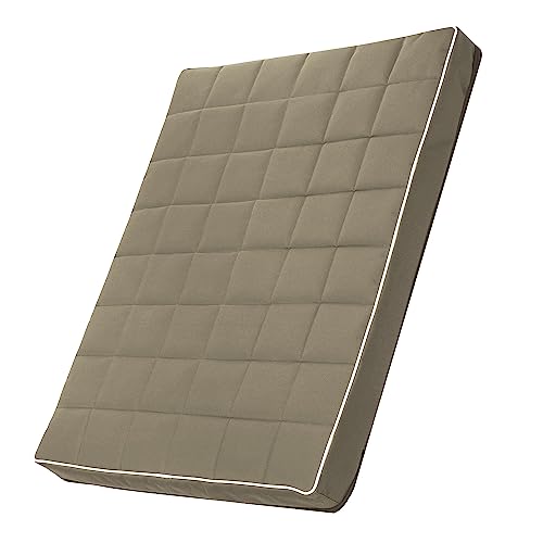 Mestizo Vigo Hundematratze Hundebett Hundematte Matratze für Hunde Rutschfester Gesteppt Boden Wasserdichtes Cordura-Polyestergewebe (80x60x5cm, Beige/weiß) von Mestizo