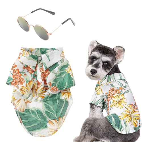 Hawaii-Hemd für Hunde, Sommerhund, Hawaii-Hemd, Outfit-Stil, Kleidung, Hawaii-Hemden für kleine Hunde/Katzenbesitzer (Stil A für Haustiere, Größe M) von Metaparty