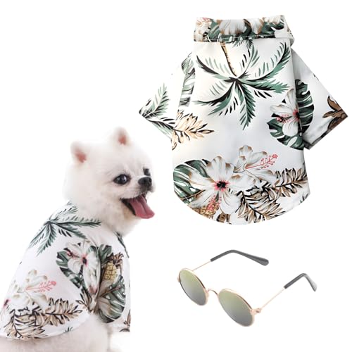 Hawaii-Hemd für Hunde, Sommerhund, Hawaii-Hemd, Outfit-Stil, Kleidung, Hawaii-Hemden für kleine Hunde/Katzenbesitzer (Stil C für Haustiere, Größe M) von Metaparty