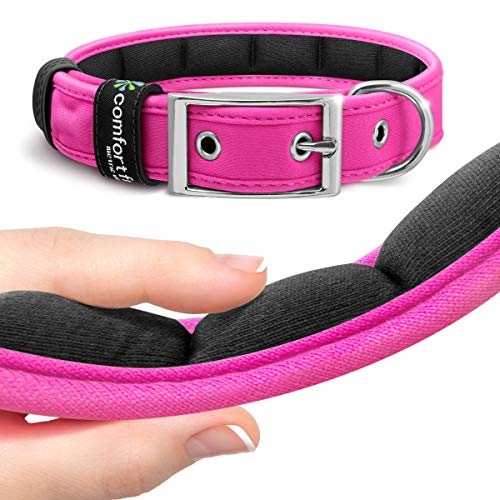 Metric USA Comfort Fit Soft Padded Dog Collar for Small Medium Large Dogs with Buckle Adjustable Comfortable Pet Collar, Pink, Small (6.5"-9") von Metric USA