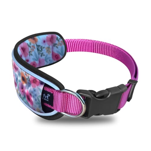 Comfort Fit Reflektierendes Hundehalsband, verstellbar, weich gepolstertes Halsband für kleine, mittelgroße Hunde, langlebig, leicht, kein Würgen, Haustierhalsband für Nachtsicherheit, ideal zum von Metric USA