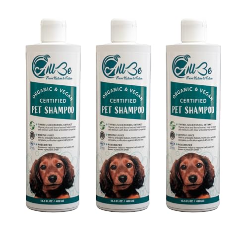 Hundeshampoo 400 ml - 3 Stück - Bio -100% Vegan-Tierwaschmittel-Katzenshampoo - Sicher für Normale, juckende, empfindliche und trockene Haut - desodorierende und feuchtigkeitsspendende Pflegeformel von Mevsim Store