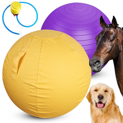 Mewlmart Herding Ball für Hunde, Jolly Ball für Pferde, Ball, großer Hundefußball, robuste Ballabdeckung für Hundespielzeug für Pferde, 63,5 cm, violetter Ball von Mewlmart