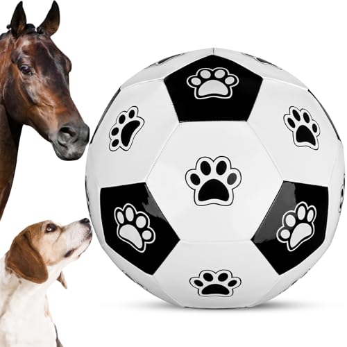 Mewlmart Herding Ball für Hunde, Pferdeball, 63,5 cm, unzerstörbar, riesiger Fußball mit Handpumpe zum Spielen im Freien, Schwarz und Weiß, Pfoten-Langeweile, Busters für Collie, große Hunde und von Mewlmart