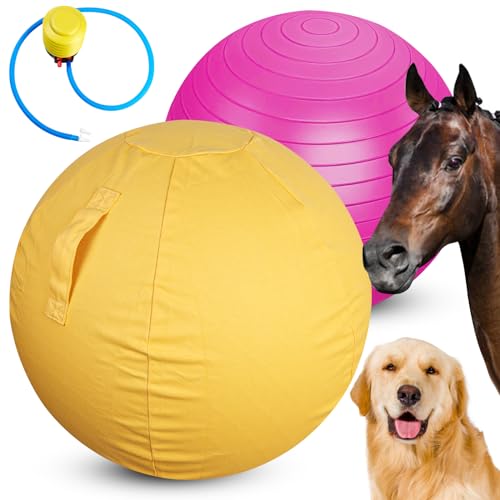 Mewlmart Herding Ball für Hunde, großer Hundefußball, lustiger Ball für Pferde, robuste Ballabdeckung für Hundespielzeug für Pferde, 63,5 cm, roter Ball von Mewlmart