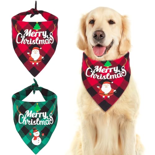 Weihnachten Hundekleidung Hundehalstücher Weihnachten Schal für Große Hunde Büffel Plaid Hund Weihnachten Bandana Große Rasse Weihnachten Bandanas für Hunde Schal Weihnachtskleidung Geschenk für Große von Mewlmart