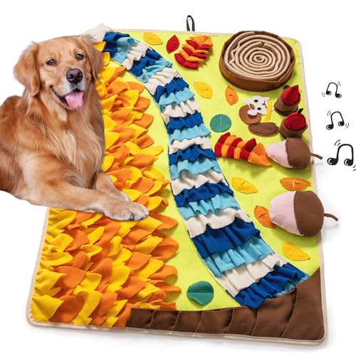 Mewoo Schnüffelmatte für Hunde, große Rassen, 101,6 x 70,1 cm, Schnüffelmatte für Hunde, große Rassen mit Quietschspielzeug, interaktives Hundespielzeug für Langeweile, große Rassen von Mewoo