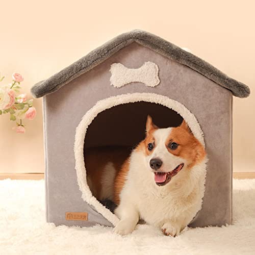 Faltbare Hundehütte | Gemütliches Haustier-Hundehaus Für Kleine, Mittelgroße Hunde, Katzen, Winter, Warmes Höhlenschlafbett, Nest Für Katzen Und Hunde, Haustierprodukte, Korb, Welpenhöhle, Sofa von MezoJaoie