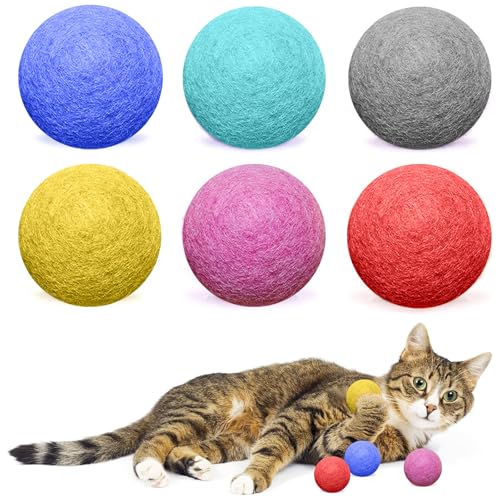 Mezrkuwr 6er-Pack Katzenbälle, Katze Spielzeug, interaktives katzenspielzeug, katzenspielzeug Ball, Katzenspielzeug für Hauskatzen, Katzenkauspielzeug für Katzen, Kätzchen von Mezrkuwr