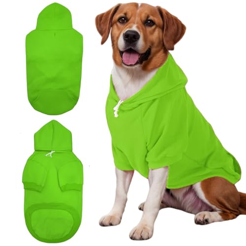 Mfiker Hunde-Kapuzenpullover mit Loch für die Leine für große Hunde, Herbst und Winter, große Hunde, Kleidung, kaltes Wetter, Kapuzen-Sweatshirt für große, mittelgroße Hunde und Katzen (grüner von Mfiker