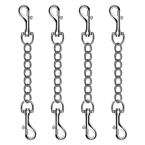 Mfsdai 4 Stück Metall Hundehalsband Clips, Prong Halsband Clips Double Ended Backup Clasp Leine Halsbandverbinder für Hundegeschirr für Hunde/Haustiere von Mfsdai