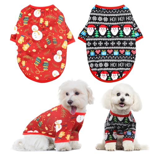 Mfsdai Haustier Weihnachts T-Shirt Pullover,Weihnachten/Urlaub Kleidung Sind Weich und Gemütlich für Welpen, kleine Hunde, Katzen M von Mfsdai