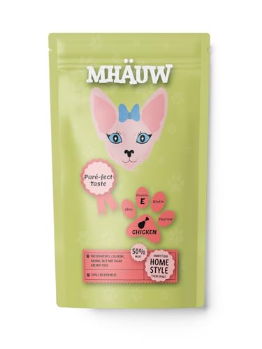 MHAUW Natural Cream of Chicken Katzenfutter 1 Pz 80 Gr - Ohne künstliche Farb-, Aroma- und Konservierungsstoffe von Mhauw