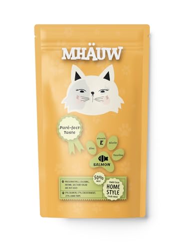 Mhauw Natural Salmon Cream Katzenfutter 80 Gr. x 1 Pz - Ohne künstliche Farb-, Aroma- und Konservierungsstoffe von Mhauw