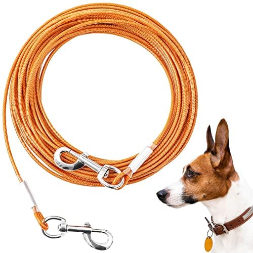 Mi Metty Hund Kabel Ausbinden 10ft(3M) Kausichere Hundeleinen für den Garten,Hundeleine für große Hunde bis zu 253lbs,Dog Runner Tether Line für Outdoor von Mi Metty