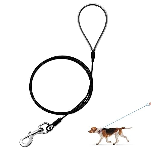 Mi Metty Hundeleine 6ft/1.83m Trainingsleine für Hunde Bissfeste Hundeleine große Hunde Retrieverleine mit Bequemen Gepolsterten Griff (Schwarz) von Mi Metty