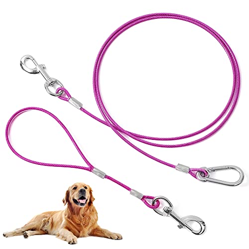 Mi Metty kausichere Hundeleine 5FT Kabel Leine mit abnehmbarem Griff Metall Hundeleinen, für kleine Hunde mittlere Hunde und große Hunde von Mi Metty